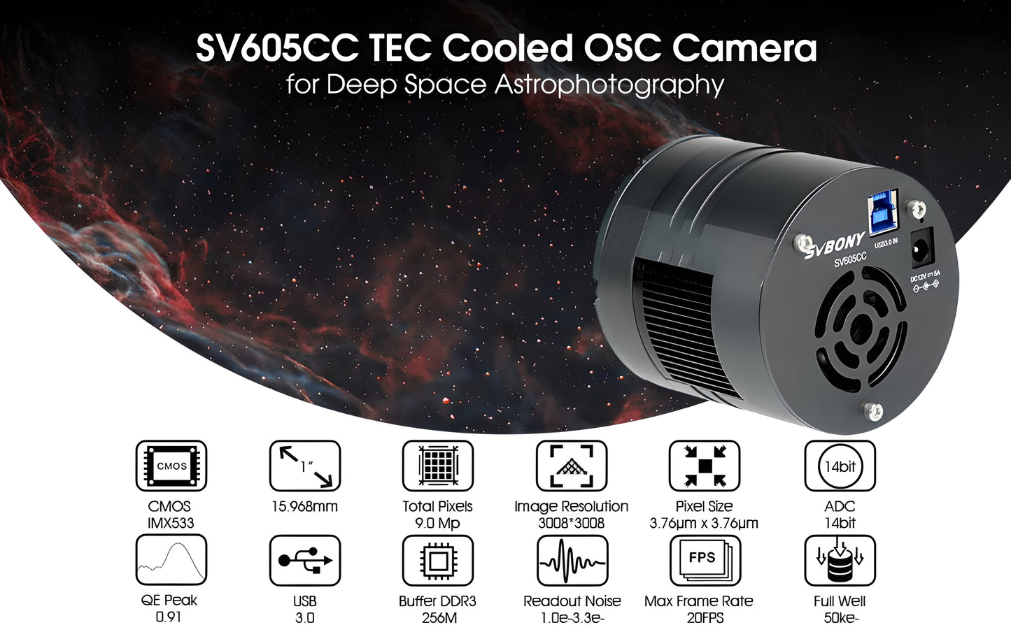 كاميرا SV605CC OSC للأفوتوغرافيا عميقة IMX533 - SVBONY