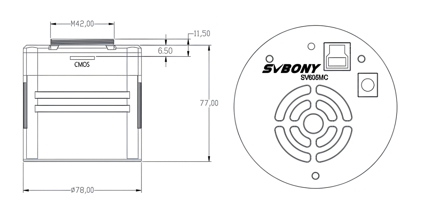 Caméra Mono Refroidie SV605MC IMX533 for astronomy - SVBONY