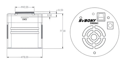 Caméra Mono Refroidie SV605MC IMX533 for astronomy - SVBONY