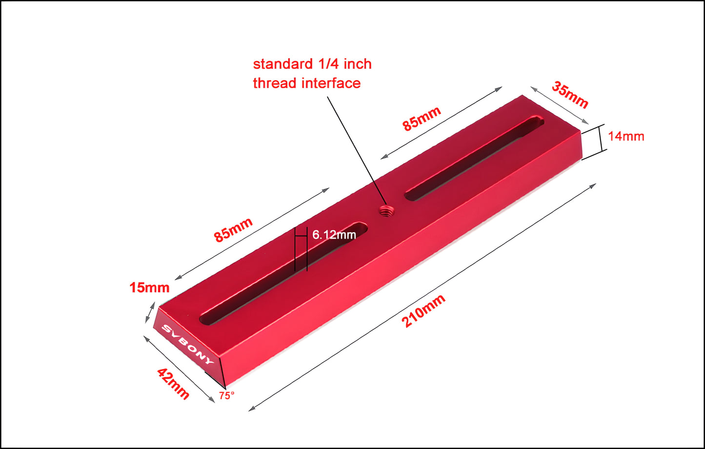 Plaque de Montage Dovetail 210mm pour Télescopes - SVBONY