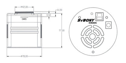 Caméra Mono Refroidie SV605MC IMX533 for astronomy - SVBONY