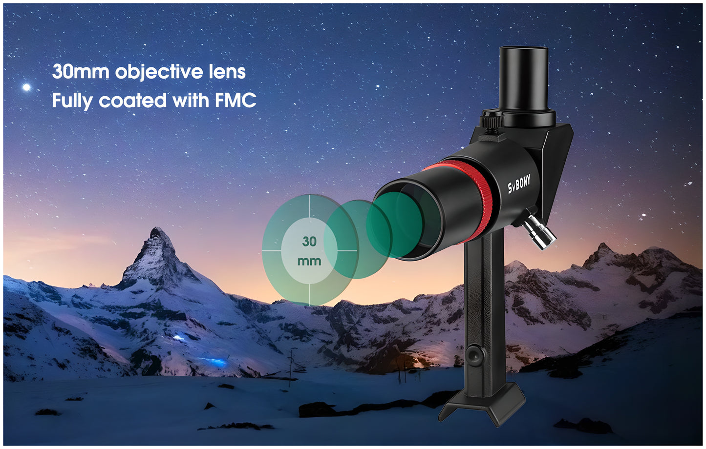 Viseur Coudé SV182 6x30 amb imatge redimensionada i ràter per Telescop - SVBONY