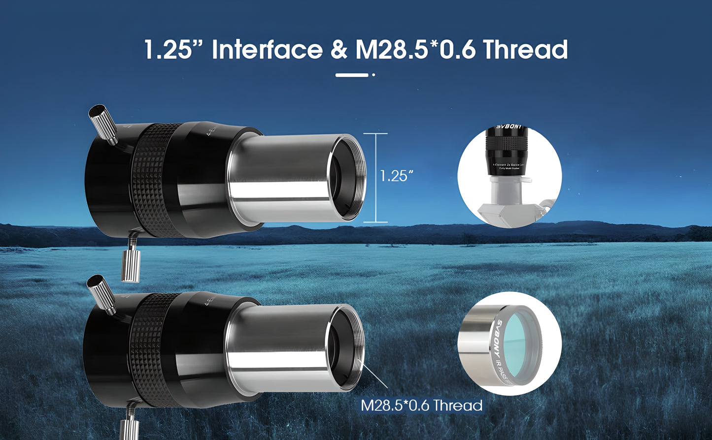 لنز بارلو SV216 1.25 إنش 2x 4-مكون