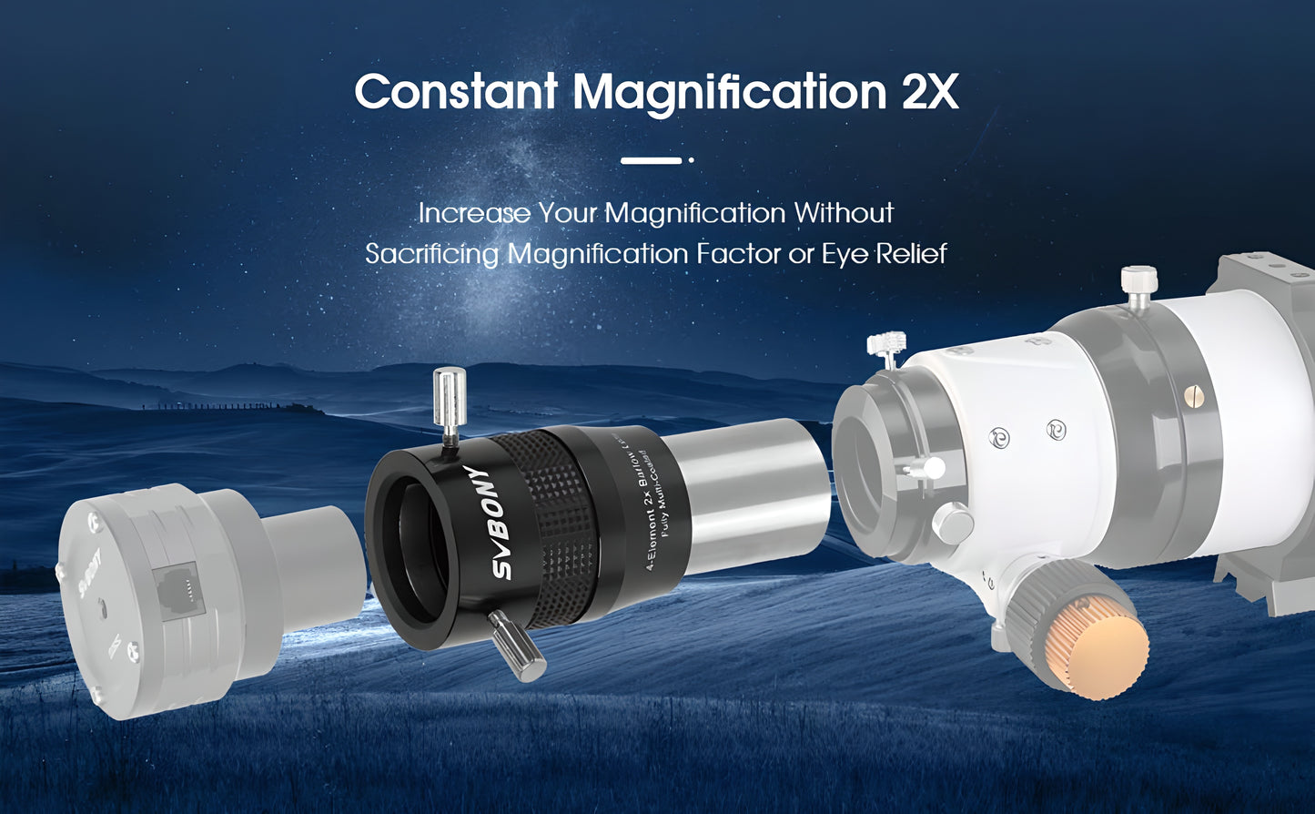 لنز بارلو SV216 1.25 إنش 2x 4-مكون