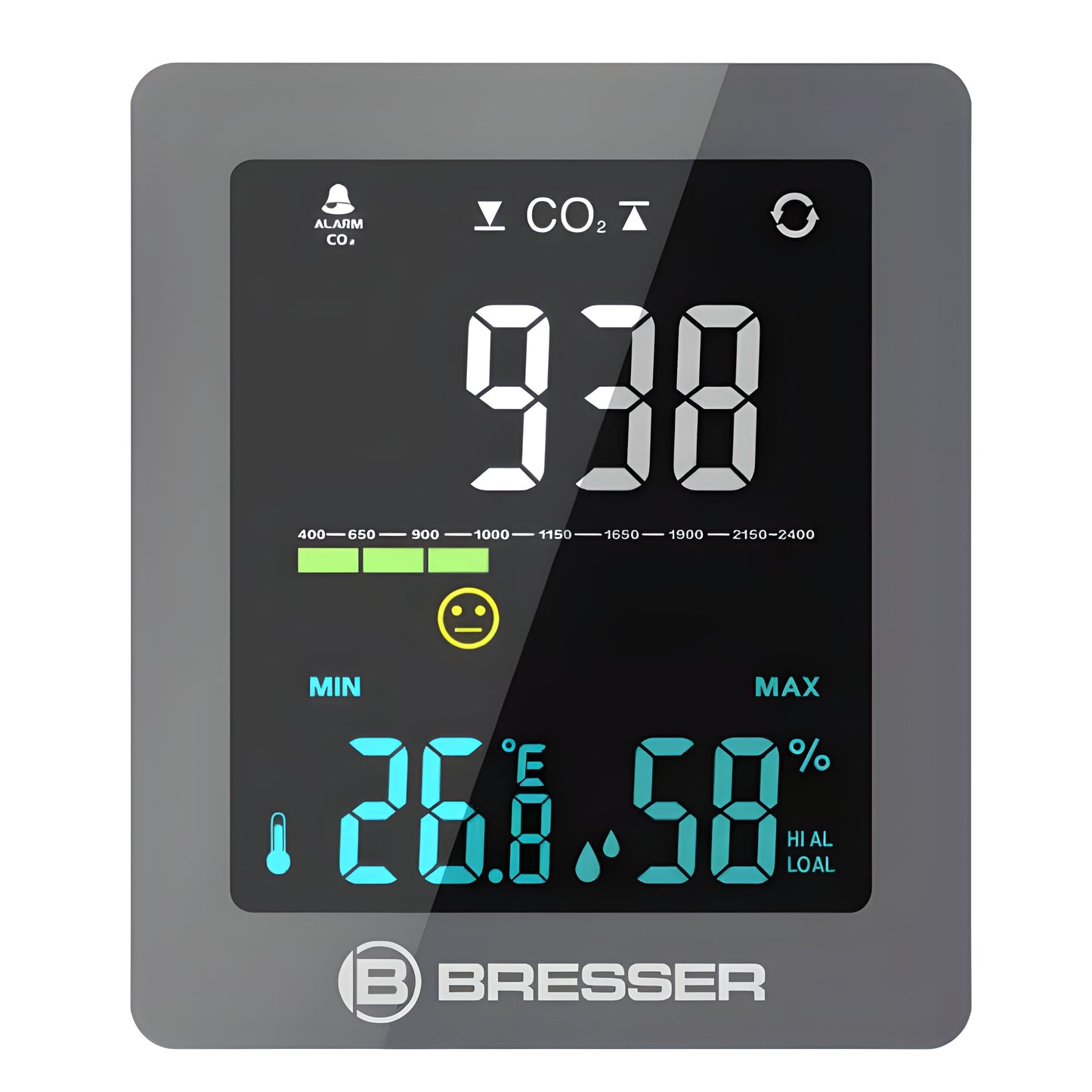 CO2 Smile Luftqualitätsmonitor grau