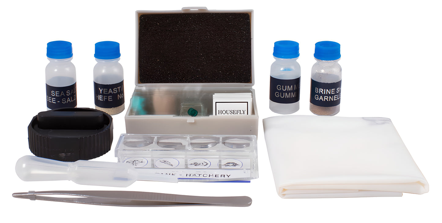 Kit d'expériences pour microscope avec lames et guide - Levenhuk