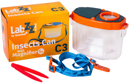 Boîte d'observation pour insectes avec loupe 5x Levenhuk LabZZ C3