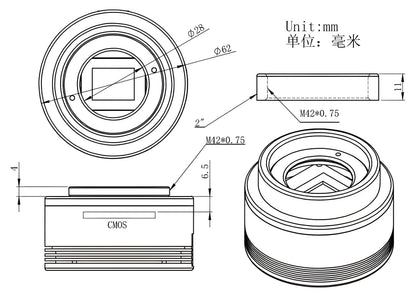 Càmera Monocrom Alta Sensibilitat per a l'Astronomia - ZWO ASI183MM