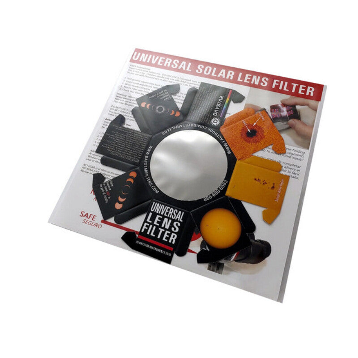 Lot de 2 filtres solaires lumière blanche 85 à 99 mm pour l'astronomie - DayStar