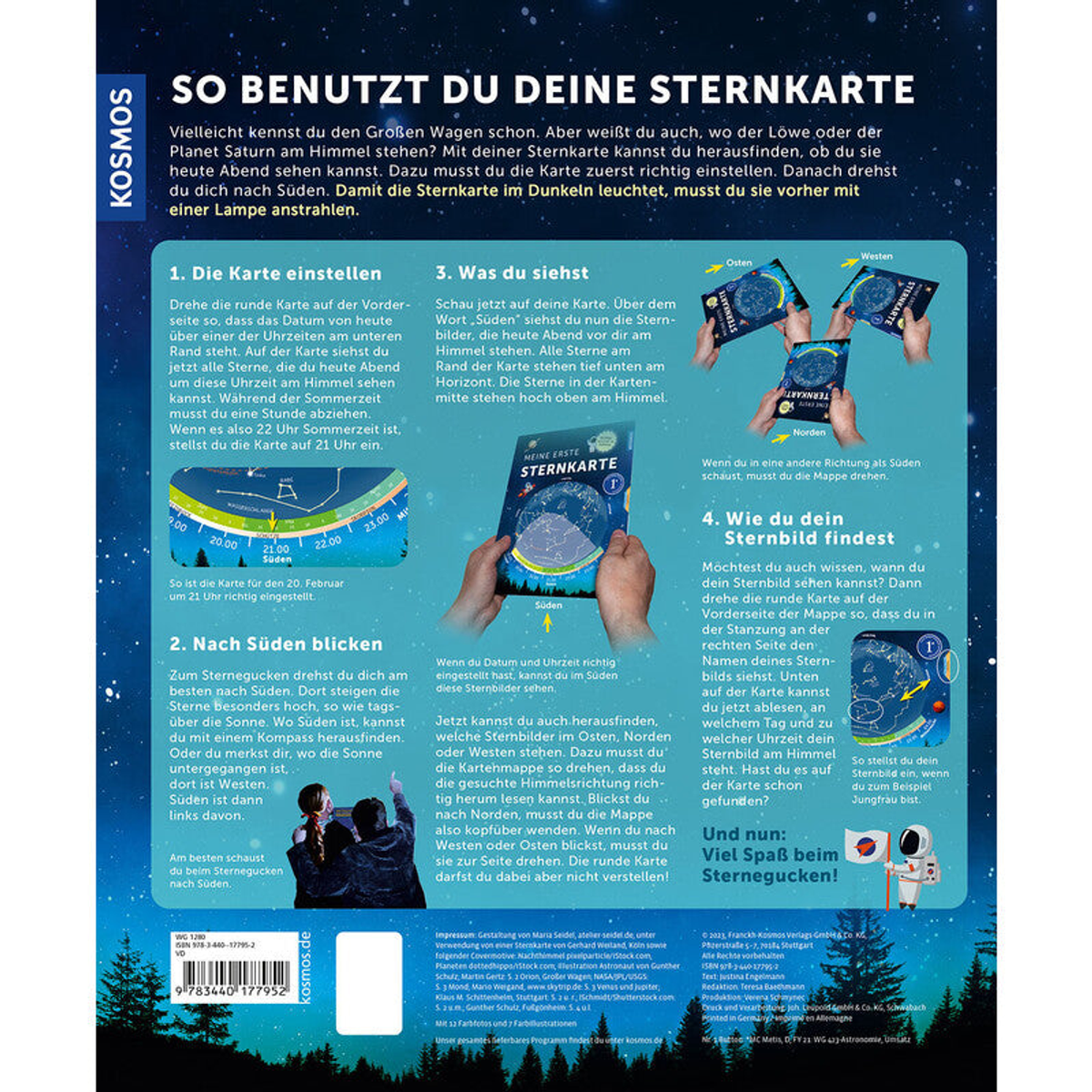 Carte du ciel tournante phosphorescente dès 8 ans en allemand - Kosmos Verlag