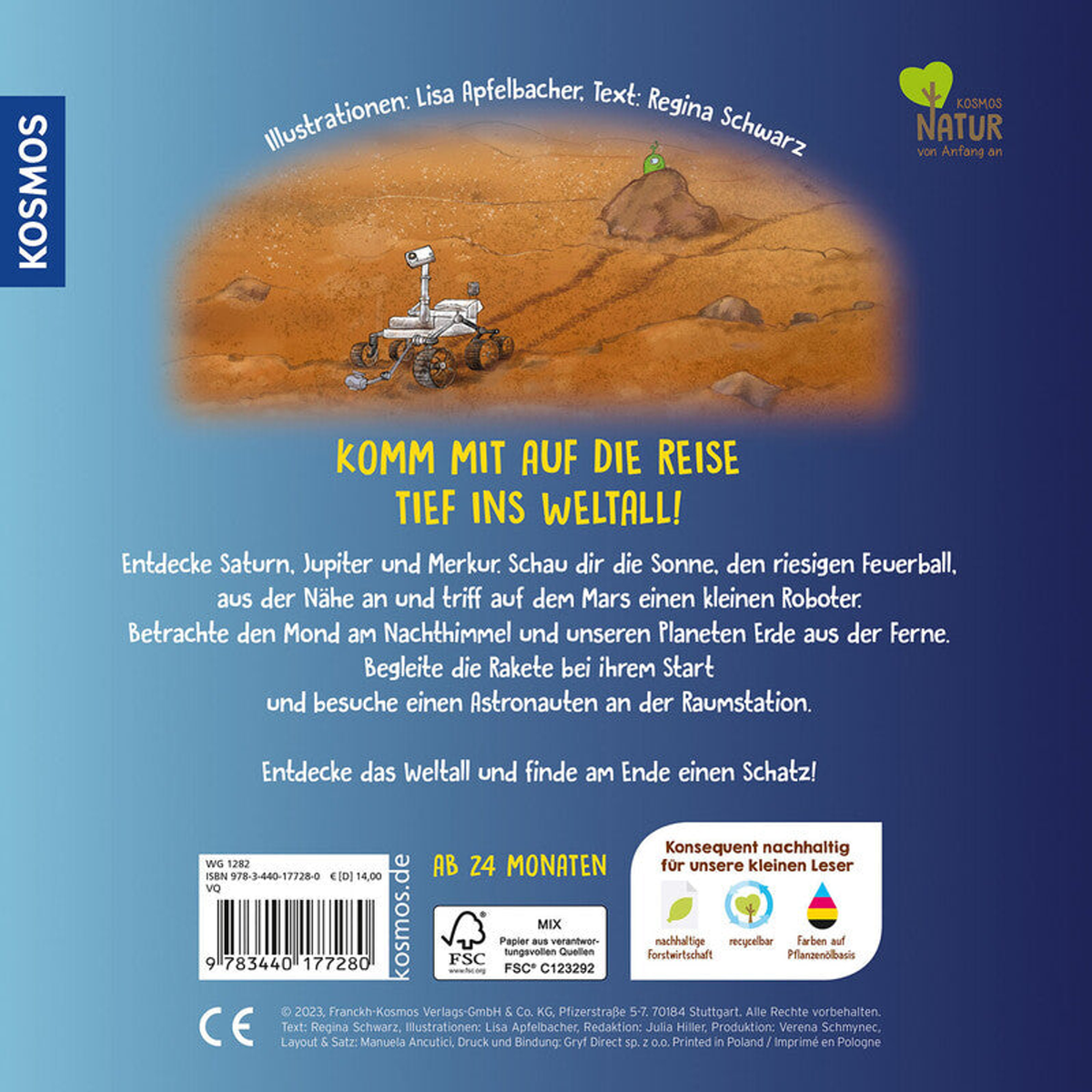 Livre cartonné Guck mal tief ins Weltall dès 2 ans - Kosmos Verlag