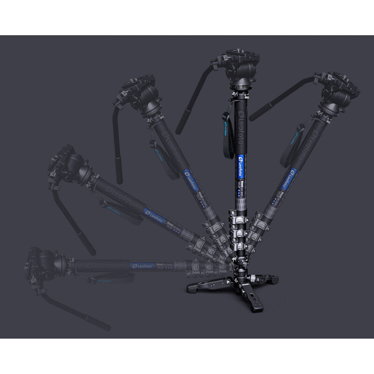 Monopode carbone avec pied inclinable et rotule - Leofoto