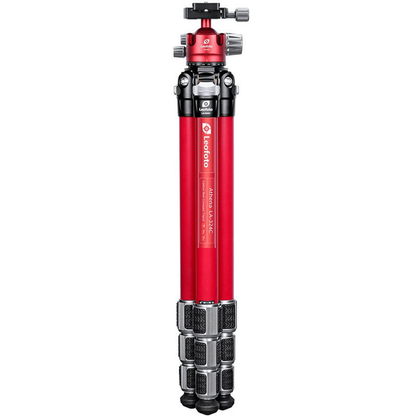 Trépied carbone Athena rouge avec rotule à bille, charge 15 kg – Leofoto
