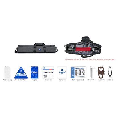 Trépied carbone Athena rouge avec rotule à bille, charge 15 kg – Leofoto