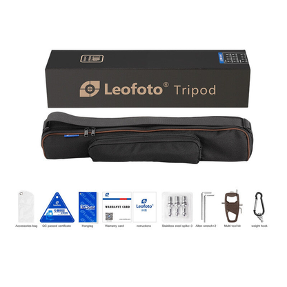 Trépied carbone photo et vidéo avec base de nivellement et rotule vidéo - Leofoto