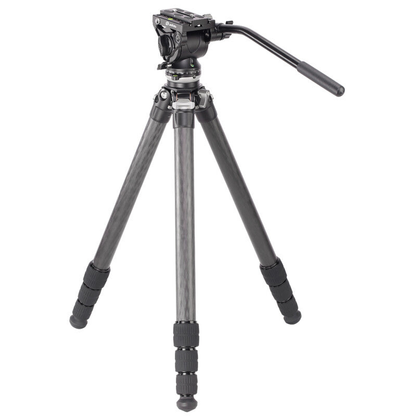Trépied carbone photo et vidéo avec base de nivellement et rotule vidéo - Leofoto