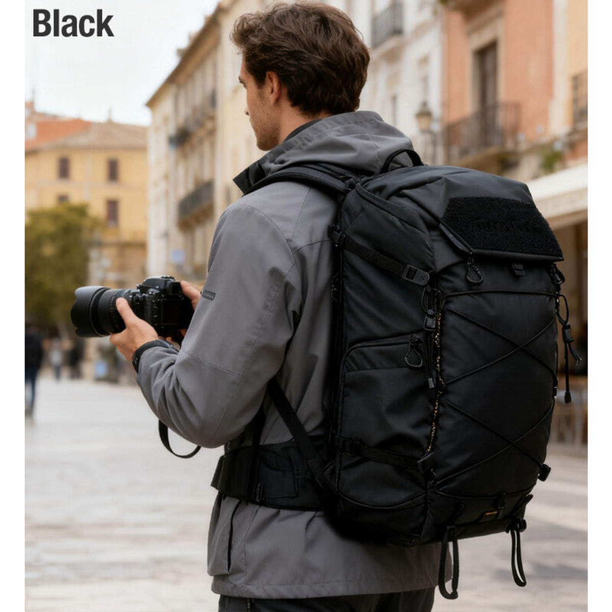 Sac à dos outdoor 35 L noir avec accès triple et fixation trépied - Leofoto