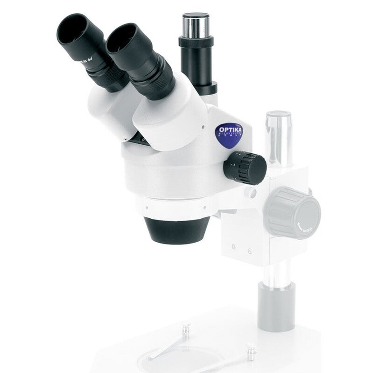 Tête de stéréomicroscope trinoculaire SZO-T 6,7x-45x avec zoom à crans - Optika