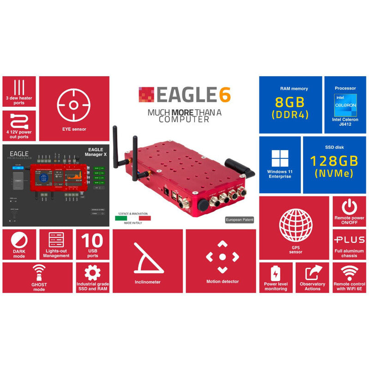 EAGLE6 S, ordinateur tout-en-un pour télescope et astrophotographie - PrimaLuceLab