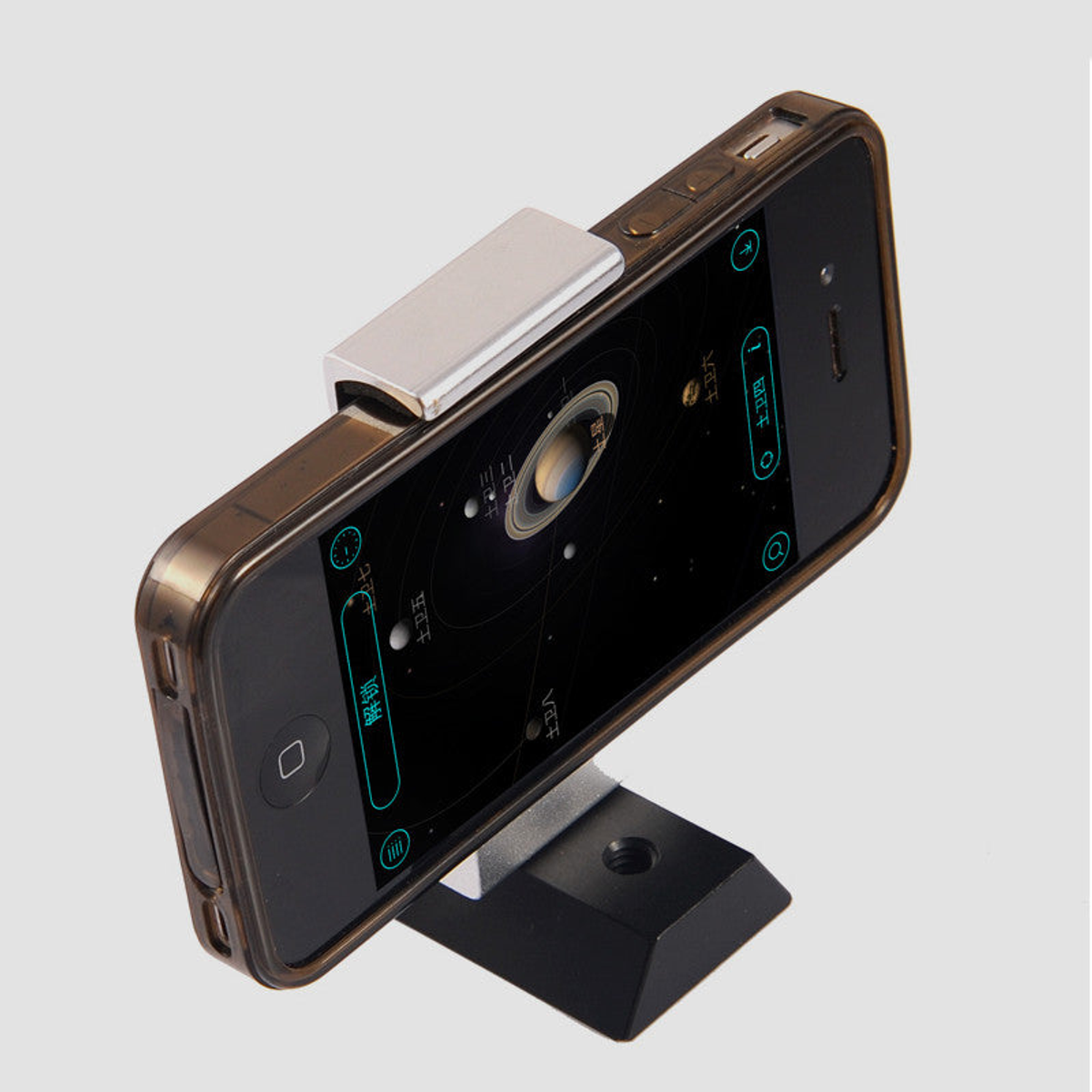 Support smartphone avec rail prismatique pour sabot de chercheur ASToptics