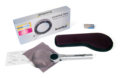 Loupe bifocale LED Zeno 400 2x/4x avec manche en aluminium - Levenhuk