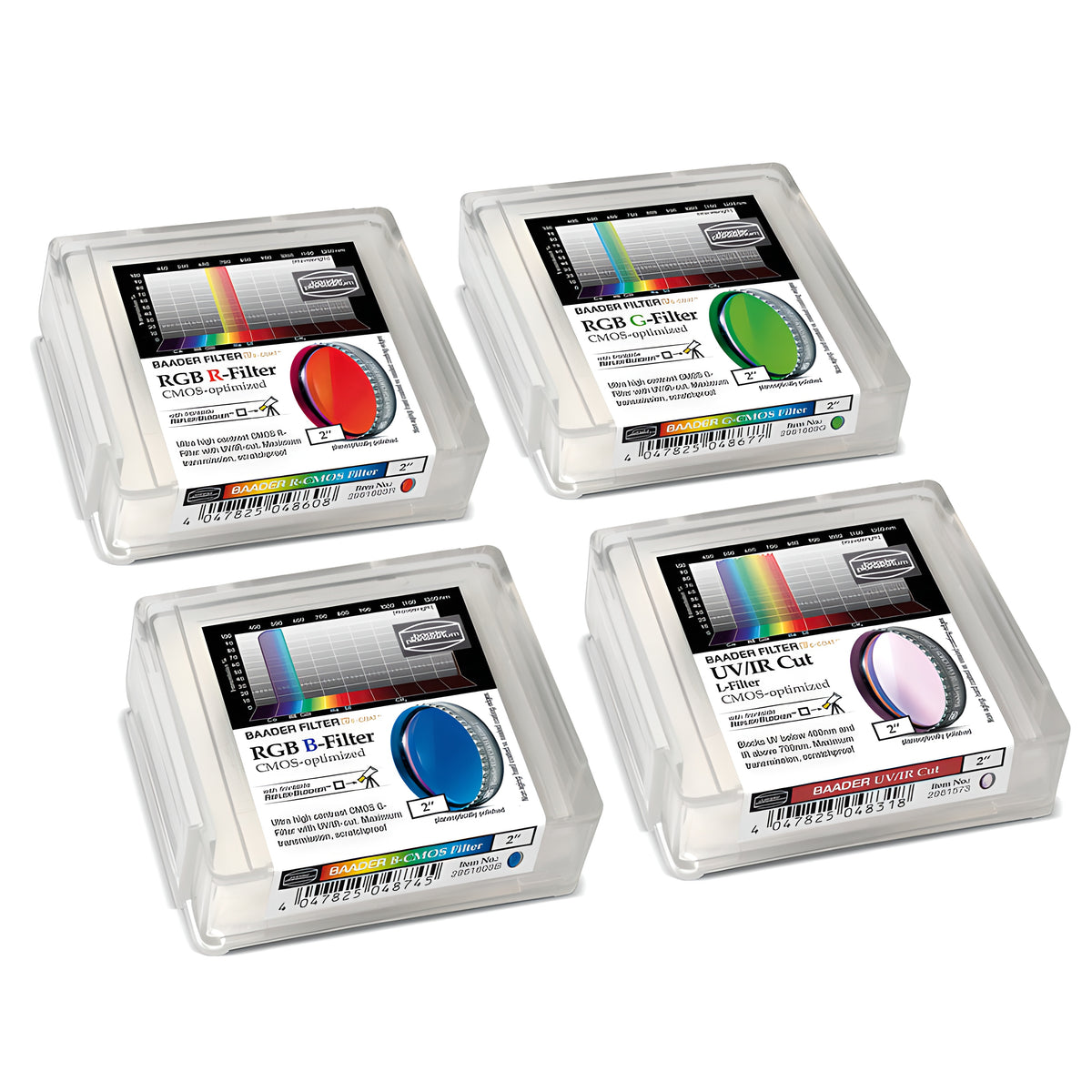 Kit de 4 filtres LRGB CMOS au format 50,8 mm - Baader