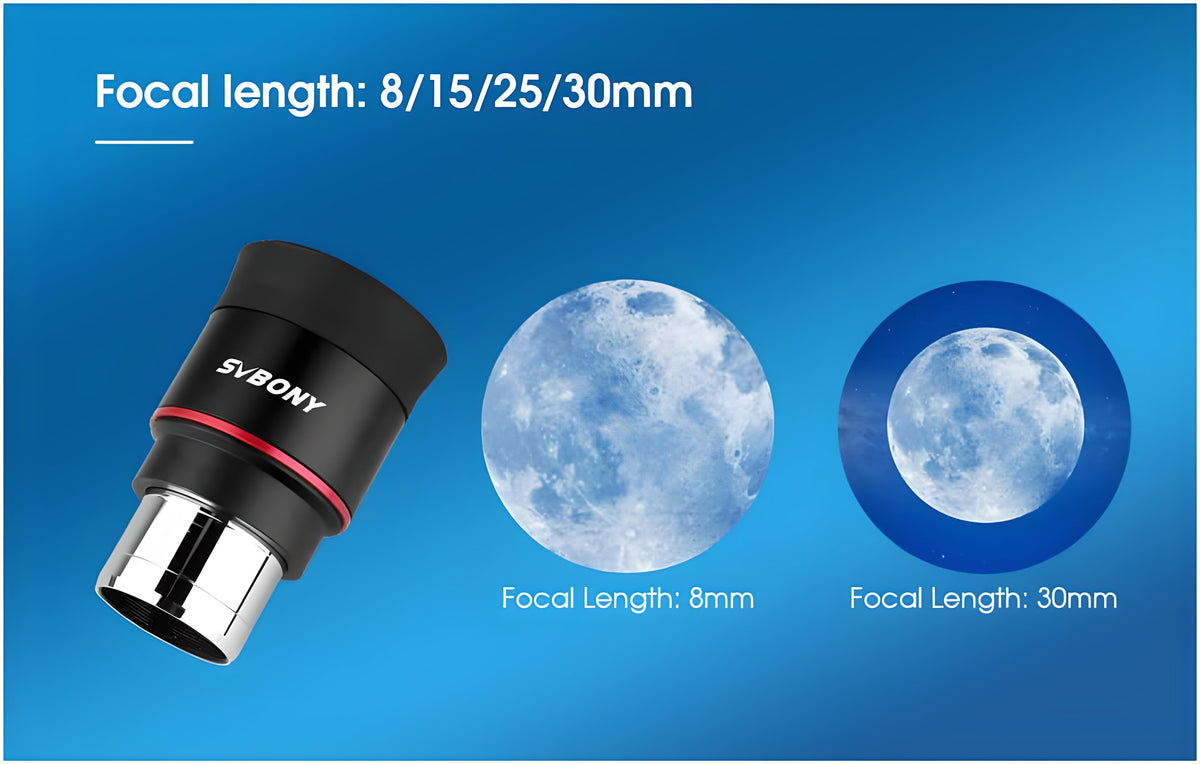 SVBONY SV207 Super wide angel Plossl Ocular 1.25 polegadas 8/15/25/30mm 50-Graus