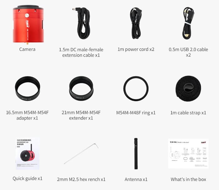 Caméra ASI2600MC-AIR tout-en-un pour l'astronomie - ZWO