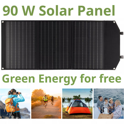 90w kannettava aurinkopaneeli USB:llä