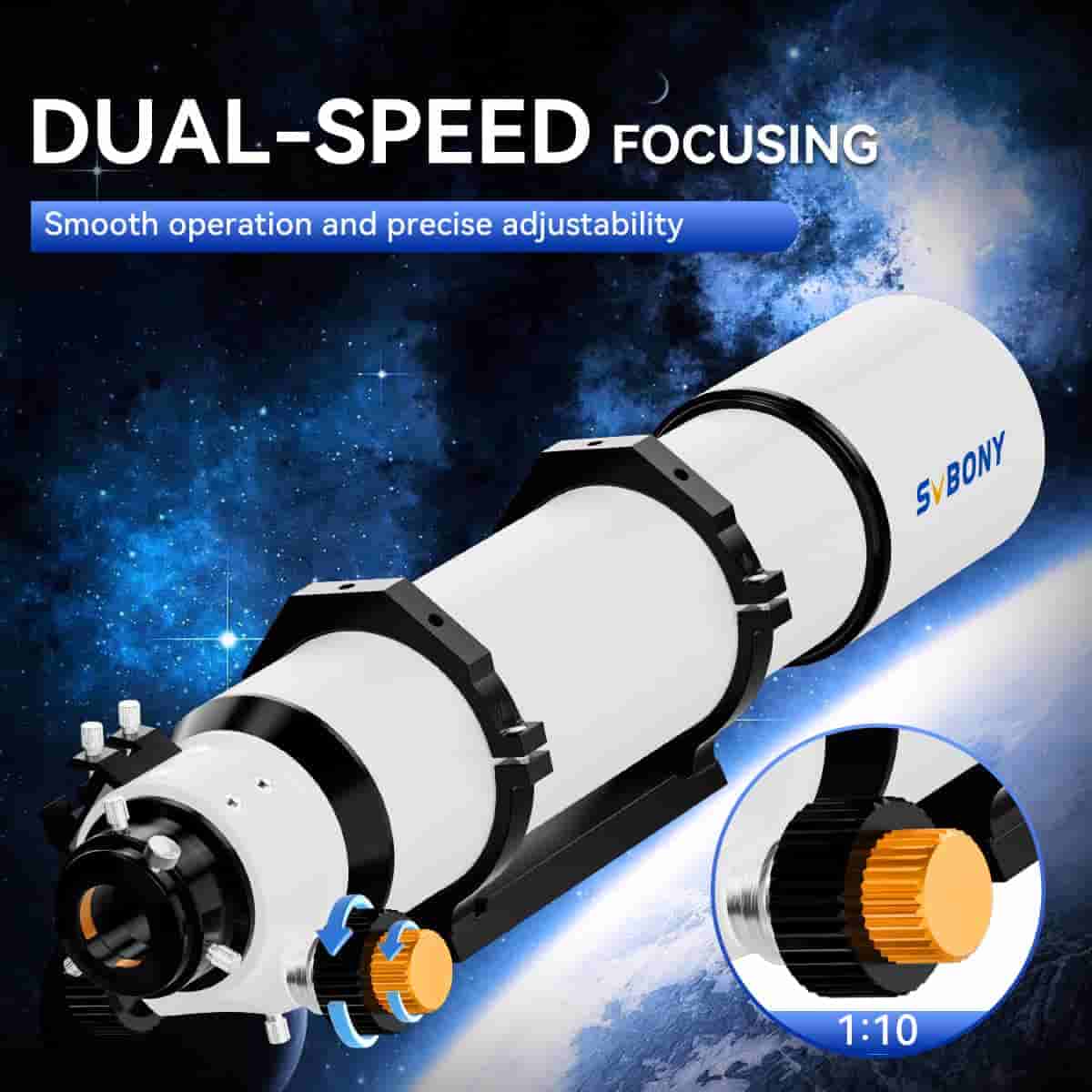 Refraktorteleskop 102mm mit Dual-Speed Fokussierer - SVBONY