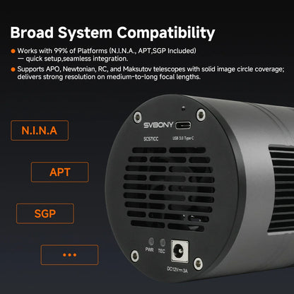Caméra Refroidie Couleur APS-C SVBONY SC571CC pour imagerie du ciel profond - SVBONY