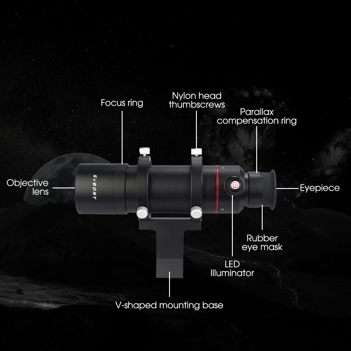 Lunetta de visió SV208 8x50 per a telescopi astronòmic
