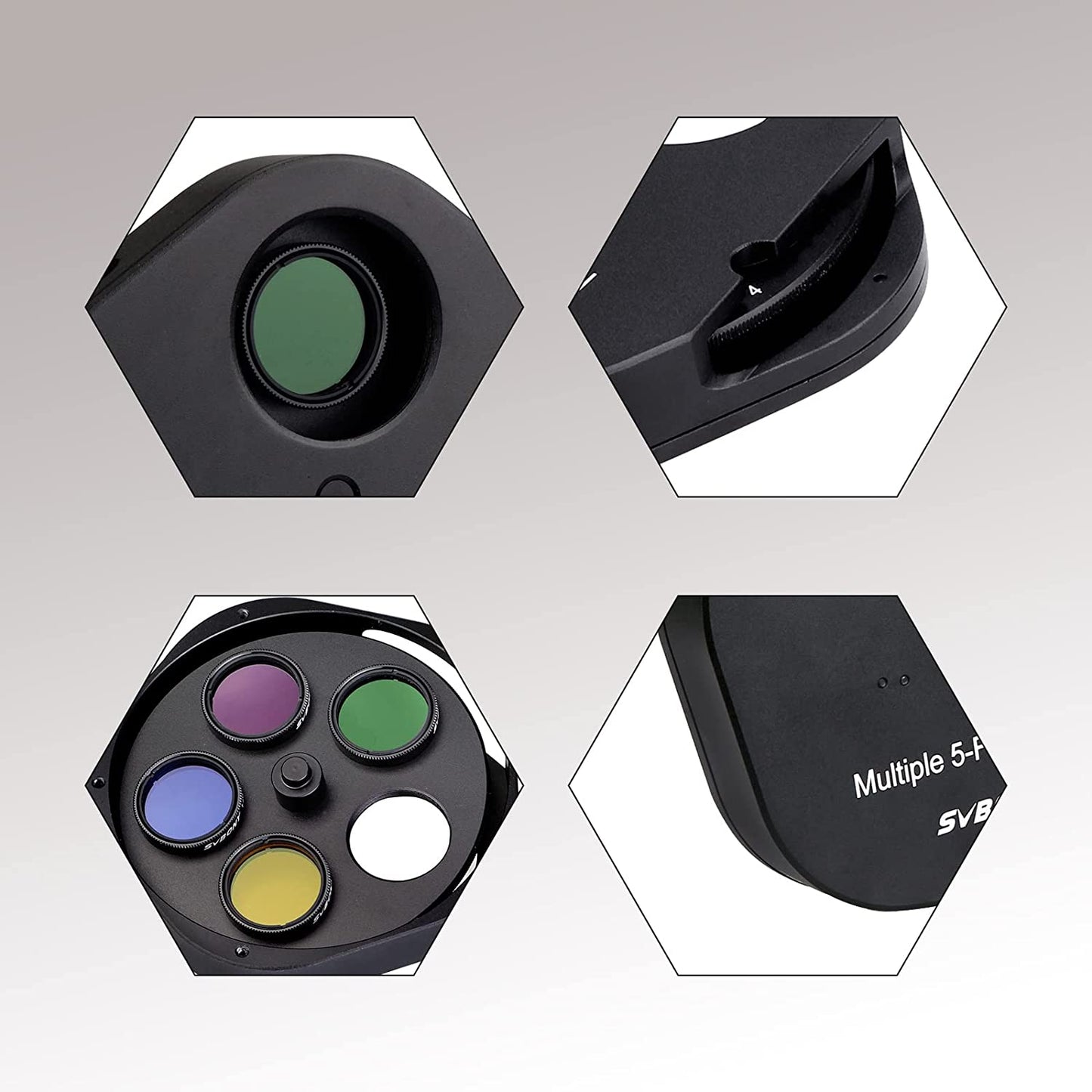 SVBONY SV133 - Wheel filters للتيليسكوبات، 1.25 بوصة، 5 مواقع