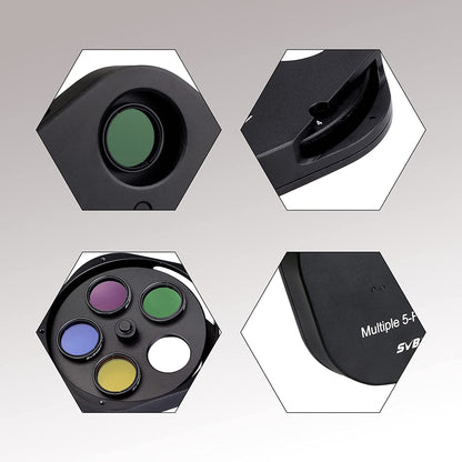 SVBONY SV133 - Wheel filters للتيليسكوبات، 1.25 بوصة، 5 مواقع