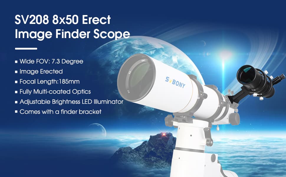 Lunetta de visió SV208 8x50 per a telescopi astronòmic