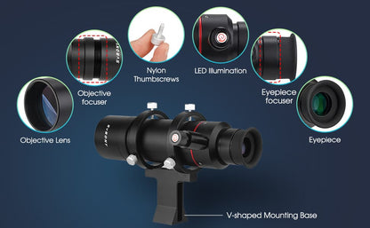 Lunetta de visió SV208 8x50 per a telescopi astronòmic