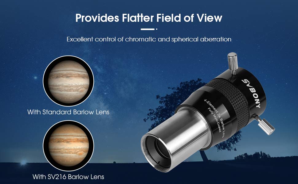 SV216 Barlow Lens 1.25 inch 2X 4-Element