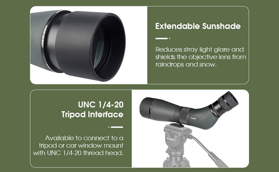 Longa-vista SVBONY SA405 20-60x85 ED para Observação da Fauna e Ornitologia - Vidro ED