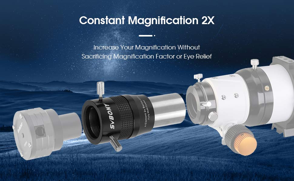 لنز بارلو SV216 1.25 إنش 2x 4-مكون