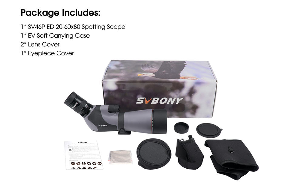 SV46P 20-60x80 ED Observation Telescope - SVBONY