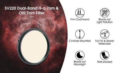 Filtre Dual-Band Nébulaires 2" SV220 - SVBONY