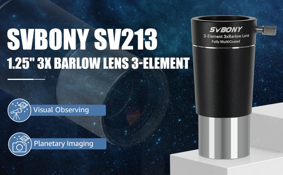SVBONY SV213 - 3x Barlow-lins - 1,25 tum