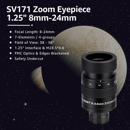 Svbony SV171 Zoom Okulár 1,25'' 8mm-24mm Távcsőhöz