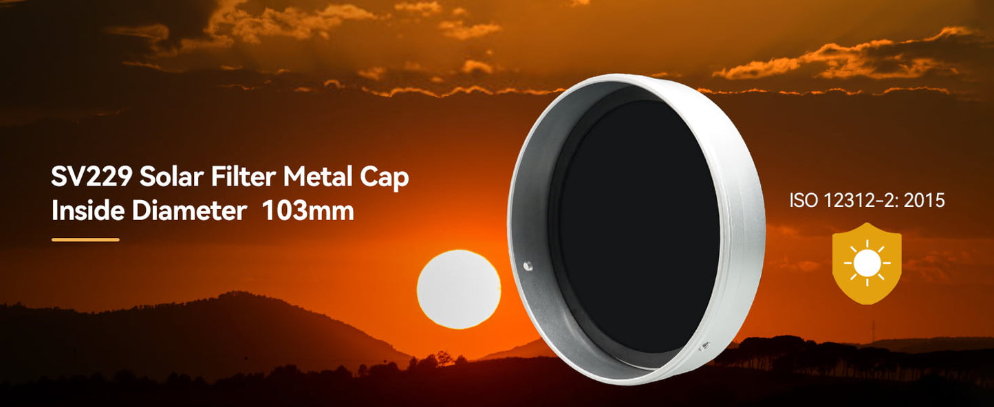 Filtrador Solar de 103 mm SV229 con Capuchón de Metal - Svbony
