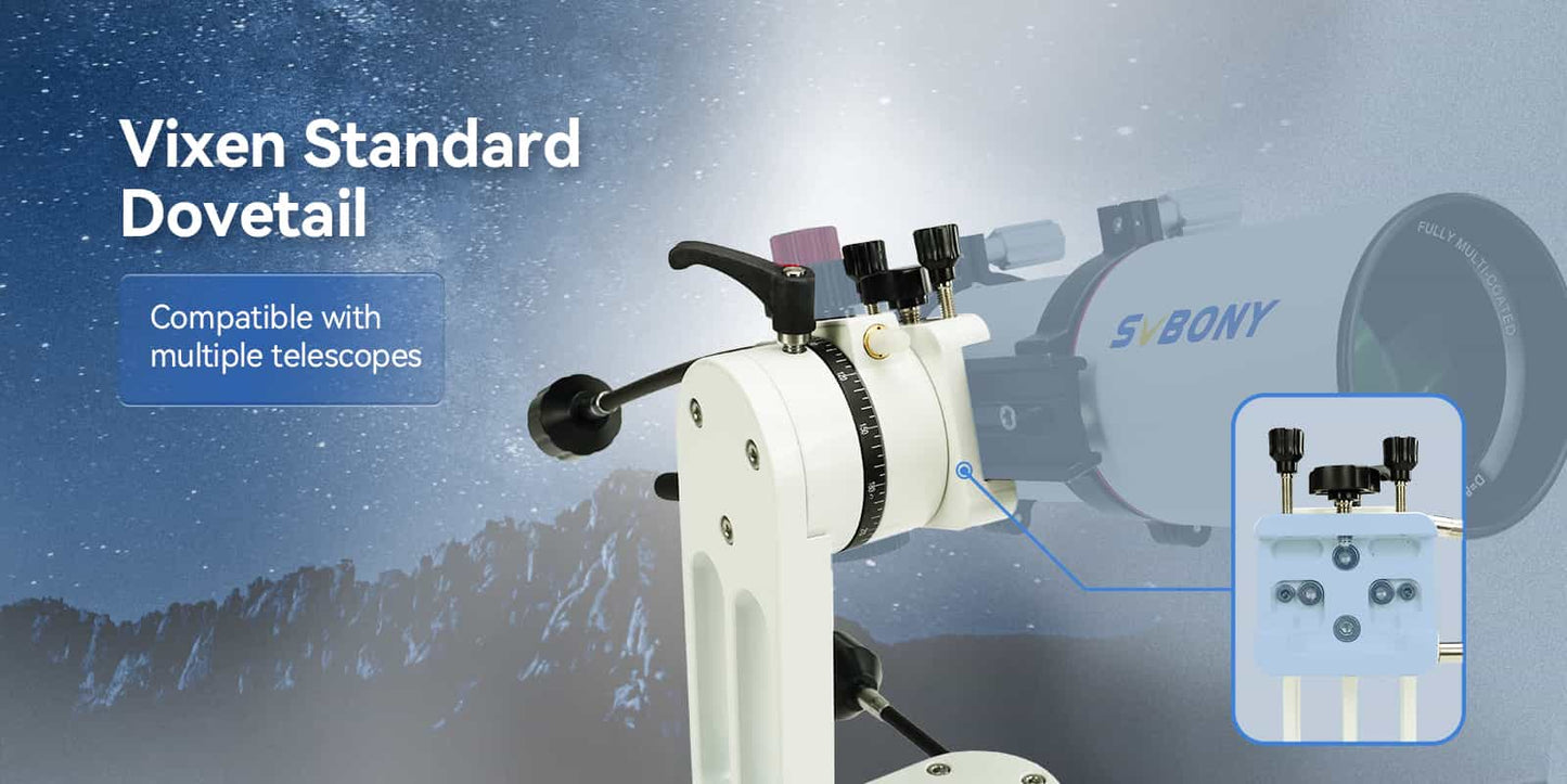 Support Telescope Alt-Azimuth SV225 med Justerbar Vinkel for Visuell Astronomi - SVBONY