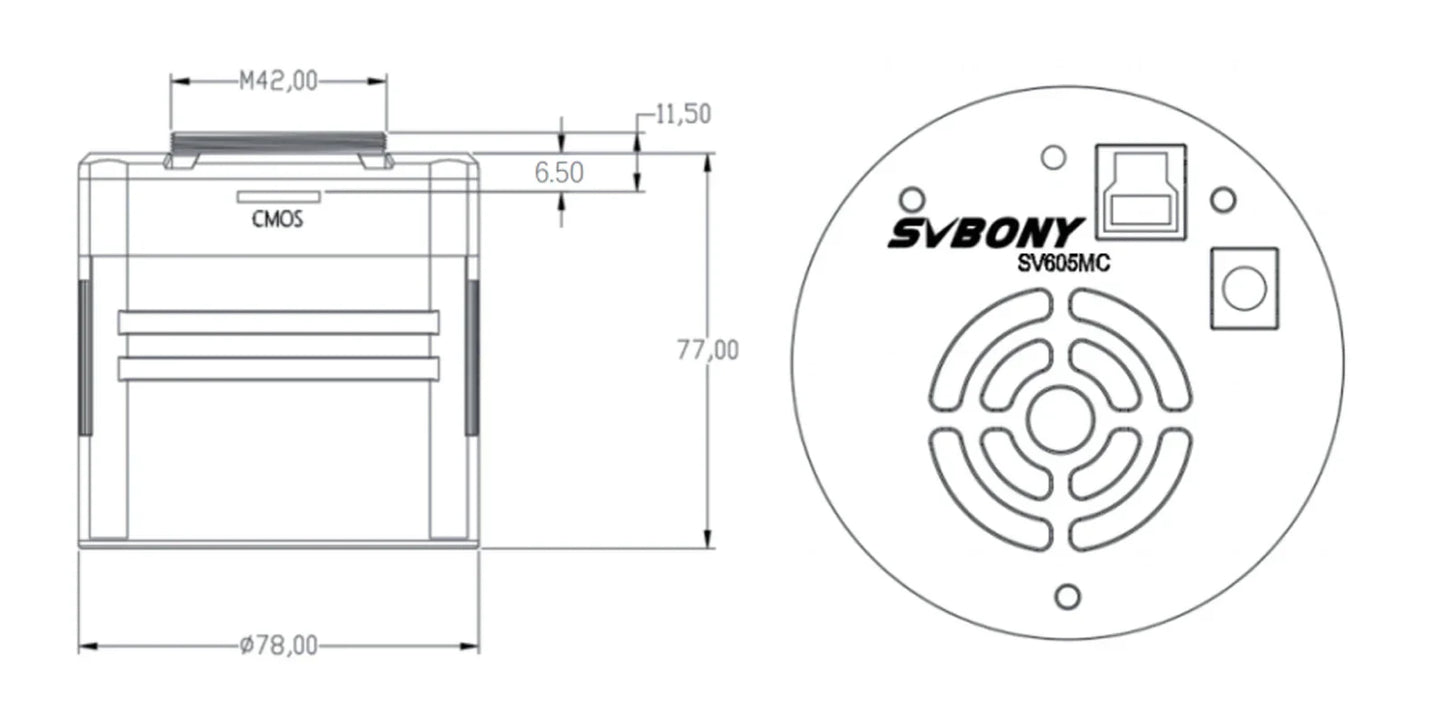 Kamera Mono Refrydująca SV605MC IMX533 do astronomii - SVBONY