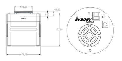 Kamera Mono Refrydująca SV605MC IMX533 do astronomii - SVBONY