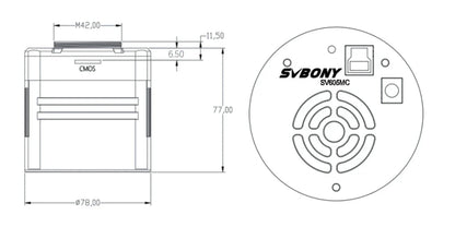 Caméra Mono Refroidie SV605MC IMX533 for astronomy - SVBONY