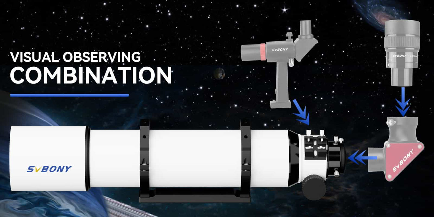 102mm Refraktoritele- scope kaksoispesä- säätime- SVBONY
