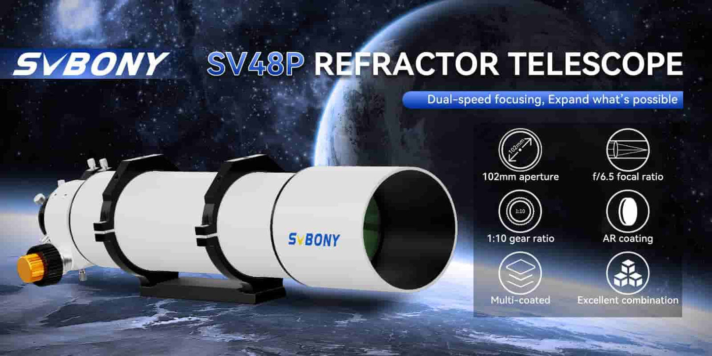 Refraktorteleskop 102mm mit Dual-Speed Fokussierer - SVBONY